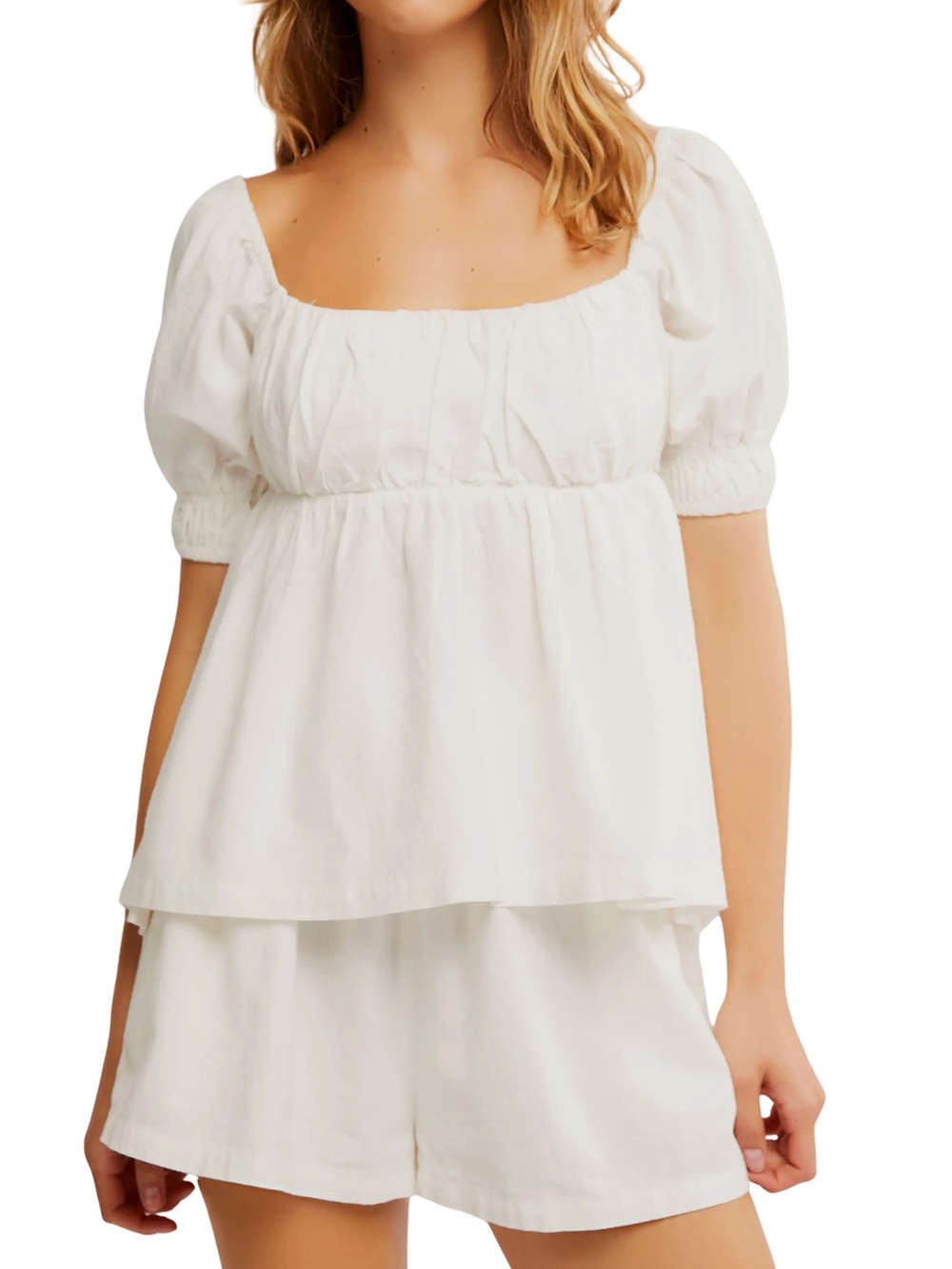 Free People Donnie Cotton Babydoll Top & Shorts Set - Picture 5 of 14
